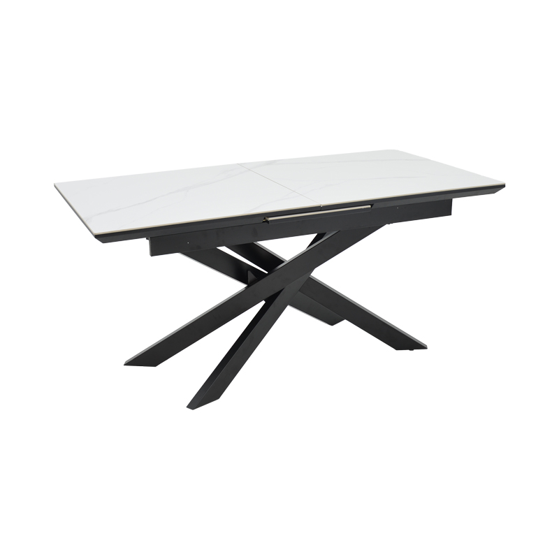 Τραπέζι Rogemi pakoworld γκρι mdf-μαύρο μέταλλο 160-200x90x75εκ 101-000107