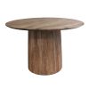 Τραπέζι σαλονιού Canicule pakoworld μασίφ ξύλο ακακίας σε φυσική απόχρωση Φ120x79εκ 113-000043