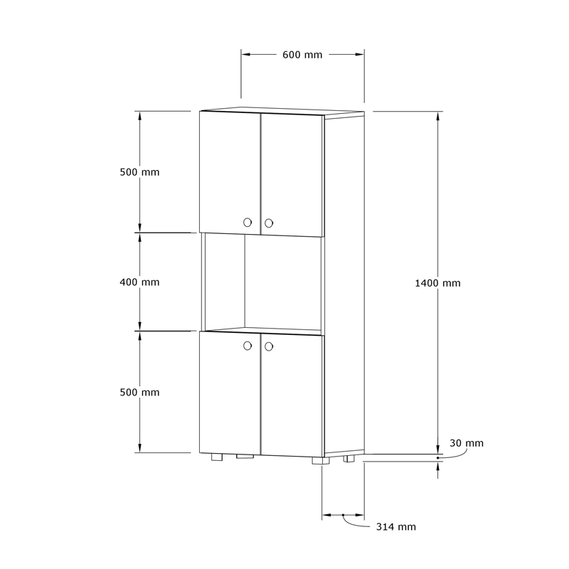 Στήλη Guzel σε λευκή απόχρωση 60x31.4x140εκ - Image 3