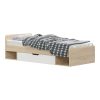 Κρεβάτι μονό με συρτάρι Letto pakoworld σε oak - λευκό απόχρωση 90x200εκ 173-000049