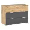 Συρταριέρα Kantri pakoworld σε sonoma - γκρι απόχρωση 109x46.8x80.8εκ 173-000051