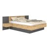 Κρεβάτι διπλό Kantri pakoworld σε sonoma - γκρι απόχρωση 160x200εκ 173-000052