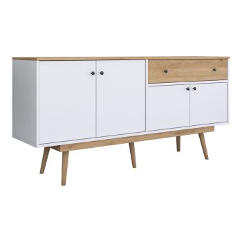 Μπουφές Satava pakoworld pp σε λευκή-καρυδί απόχρωση 180x45x87.6εκ 182-000112