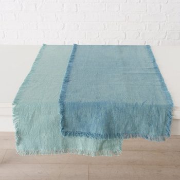 ΤΡΑΒΕΡΣΑ 2/ass Lenea L140 W40cm ΓΑΛΑΖΙΟ/ΤΙΡΚΟΥΑΖ Cotton 20-23-874