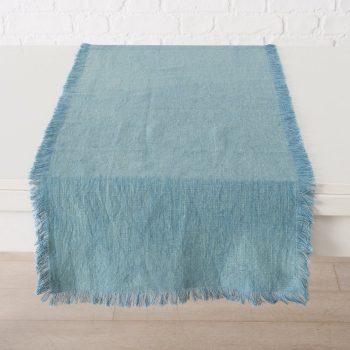 Alternative view of ΤΡΑΒΕΡΣΑ 2/ass Lenea L140 W40cm ΓΑΛΑΖΙΟ/ΤΙΡΚΟΥΑΖ Cotton