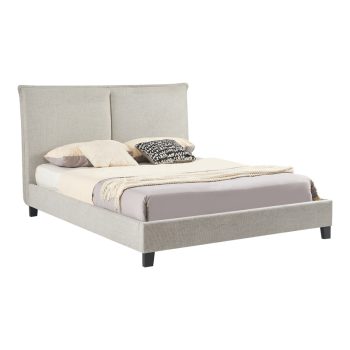 Κρεβάτι διπλό Majus pakoworld ύφασμα γκρι-μπεζ 160x200εκ 279-000010