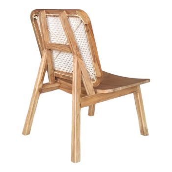 Alternative view of Πολυθρόνα Viborg  φυσικό teak ξύλο-φυσικό rattan 60x75x87εκ