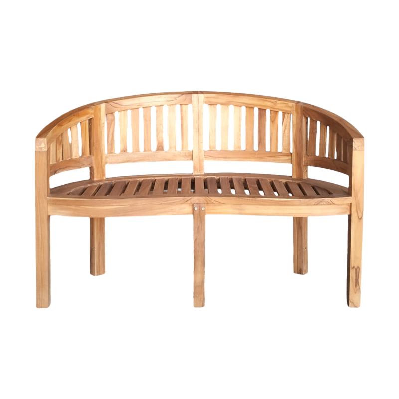 Καναπές διθέσιος Coren φυσικό teak ξύλο 130x61x87εκ - Image 3