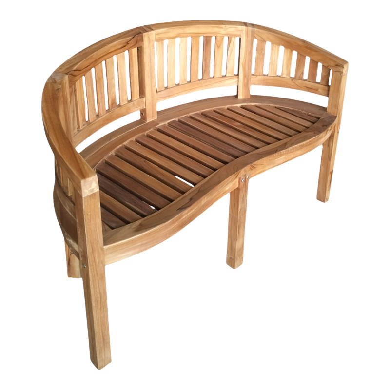 Καναπές διθέσιος Coren φυσικό teak ξύλο 130x61x87εκ - Image 5
