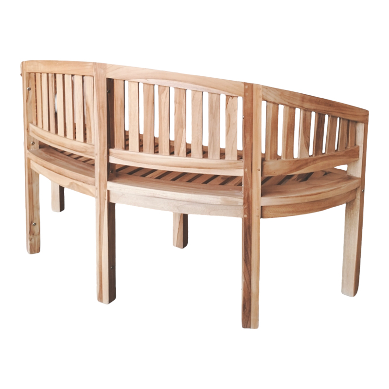 Καναπές τριθέσιος Coren φυσικό teak ξύλο 150x61x87εκ - Image 2