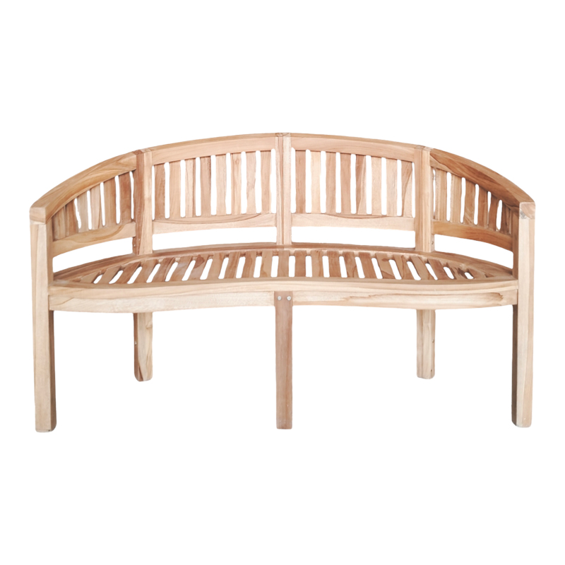 Καναπές τριθέσιος Coren φυσικό teak ξύλο 150x61x87εκ - Image 4