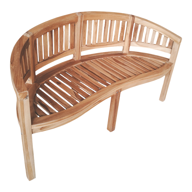 Καναπές τριθέσιος Coren φυσικό teak ξύλο 150x61x87εκ - Image 6
