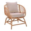 Πολυθρόνα Caxen pakoworld φυσικό rattan-λευκό μαξιλάρι 72x63x75εκ 335-000011