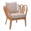 Πολυθρόνα Tania pakoworld φυσικό rattan-λευκό μαξιλάρι 76x76x76εκ 335-000012