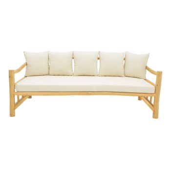 Alternative view of Καναπές Roziana  φυσικό teak ξύλο 210x100x80εκ