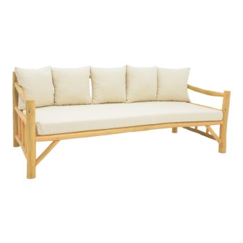 Καναπές Roziana pakoworld φυσικό teak ξύλο 210x100x80εκ 335-000021