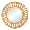 Καθρέπτης Zanlein Inart sisal σε φυσική απόχρωση Φ50x8εκ 337-000036