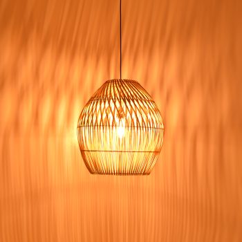 Alternative view of Φωτιστικό οροφής Irden Inart rattan σε φυσική απόχρωση Φ50x40εκ