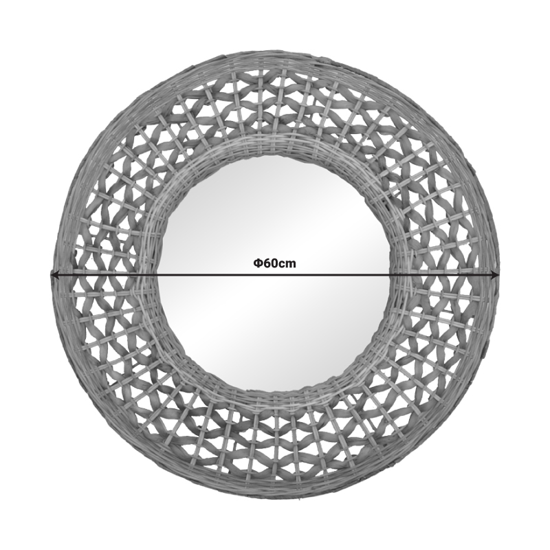 Καθρέπτης Mazun Inart ξύλο σε φυσική απόχρωση Φ60x8εκ - Image 2