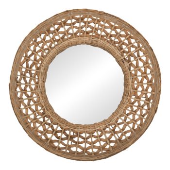 Καθρέπτης Mazun Inart  ξύλο σε φυσική απόχρωση Φ60x8εκ 337-000039