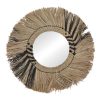 Καθρέπτης Cielro Inart mendong σε φυσική απόχρωση Φ42x6εκ 337-000041
