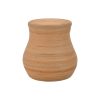 Σκαμπό Bulaten Inart rattan σε φυσική απόχρωση Φ45x45εκ 337-000046
