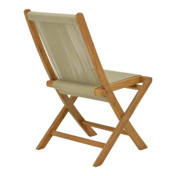 Alternative view of Καρέκλα Banou  πτυσσόμενη teak ξύλο και pe σχοινί σε φυσική απόχρωση 52.5x56x89εκ