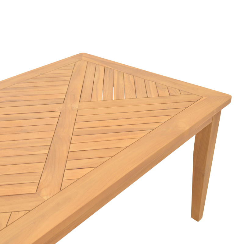 Τραπέζι Mady teak ξύλο σε φυσική απόχρωση 200x100x75εκ - Image 4