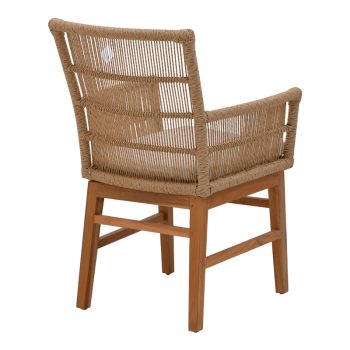 Alternative view of Πολυθρόνα Inca  teak ξύλο και pe σχοινί σε φυσική-μπεζ απόχρωση με μαξιλάρι 60x61x90εκ