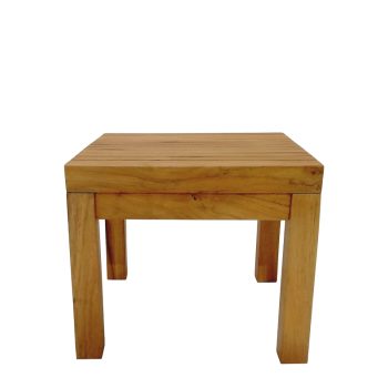 Alternative view of Τραπεζάκι ξαπλώστρας Poly  teak ξύλο σε φυσική απόχρωση 35x35x30εκ