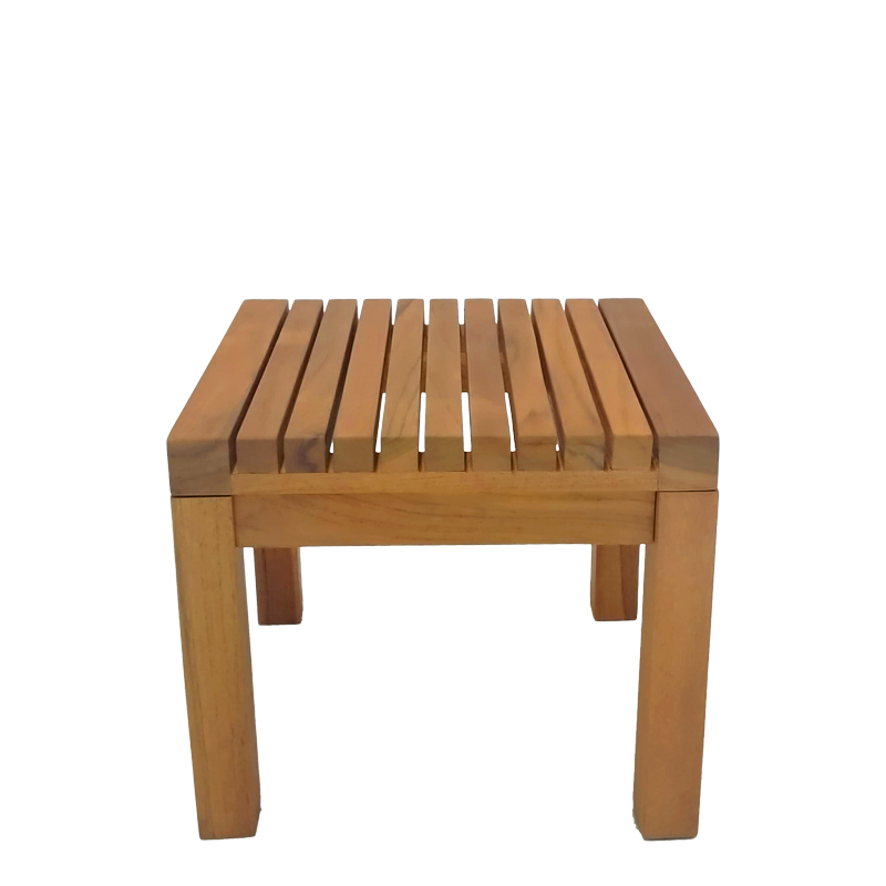 Τραπεζάκι ξαπλώστρας Poly teak ξύλο σε φυσική απόχρωση 35x35x30εκ - Image 3