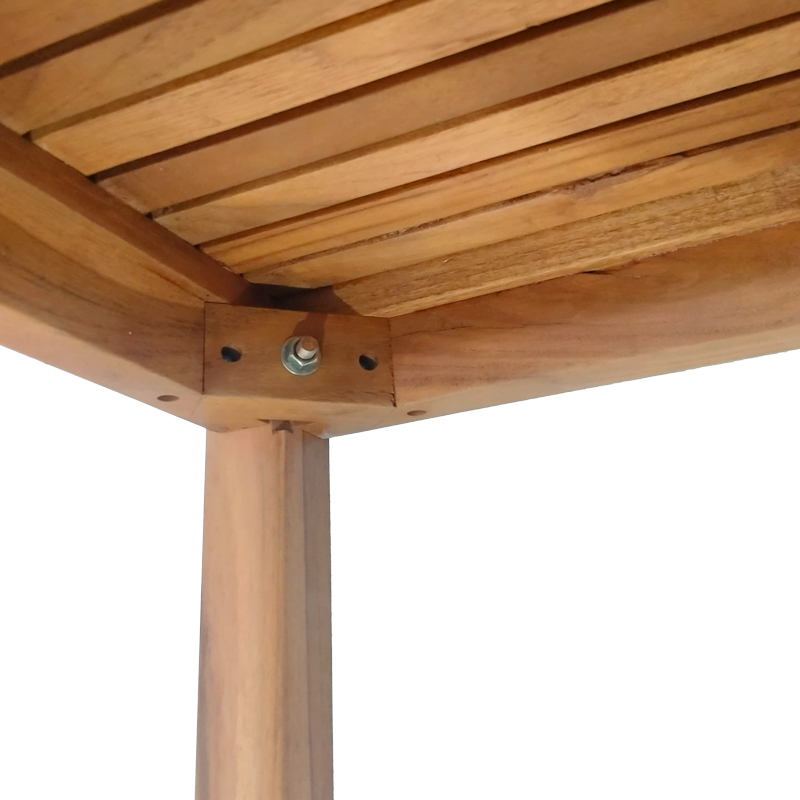 Τραπεζάκι ξαπλώστρας Poly teak ξύλο σε φυσική απόχρωση 35x35x30εκ - Image 5