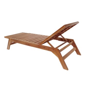 Alternative view of Ξαπλώστρα Melop  teak ξύλο σε φυσική απόχρωση 200x70x35εκ