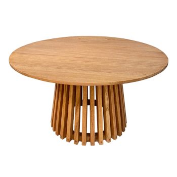 Τραπέζι Kenda pakoworld mindi ξύλο σε φυσική απόχρωση Φ80x45εκ 343-000021