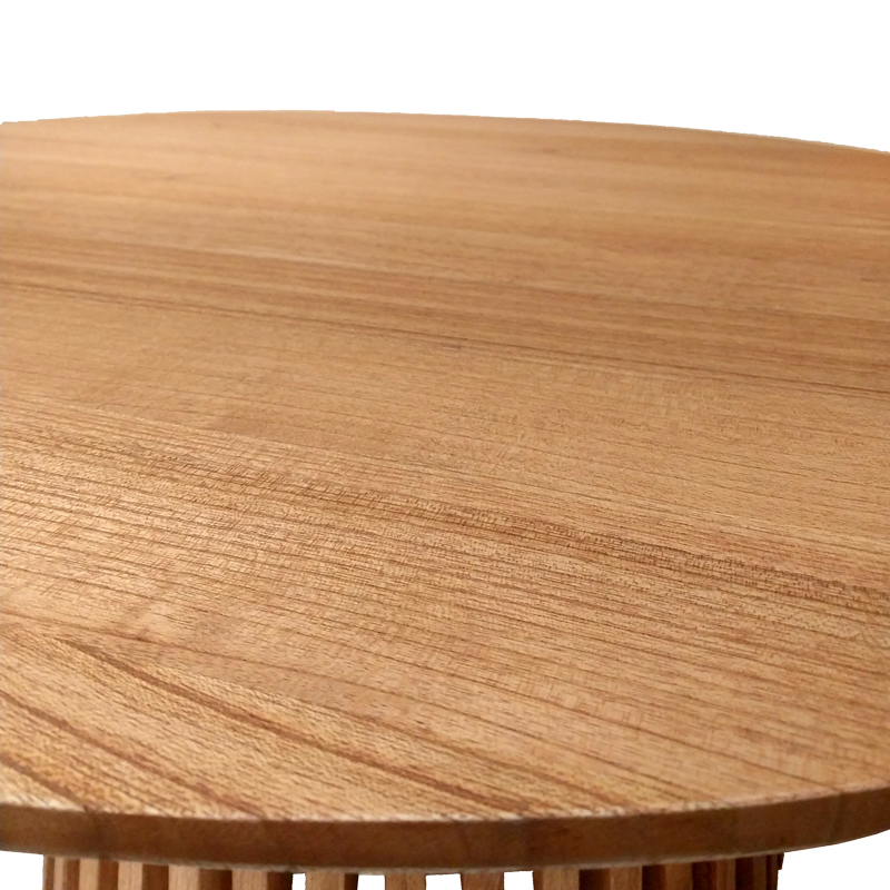 Τραπέζι σαλονιού Kenda mindi ξύλο σε φυσική απόχρωση Φ100x45εκ - Image 3