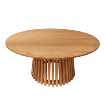 Τραπέζι Kenda pakoworld mindi ξύλο σε φυσική απόχρωση Φ100x45εκ 343-000022