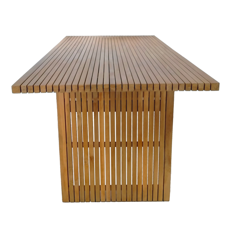 Τραπέζι Zibra teak ξύλο σε φυσική απόχρωση 220x100x75εκ - Image 2