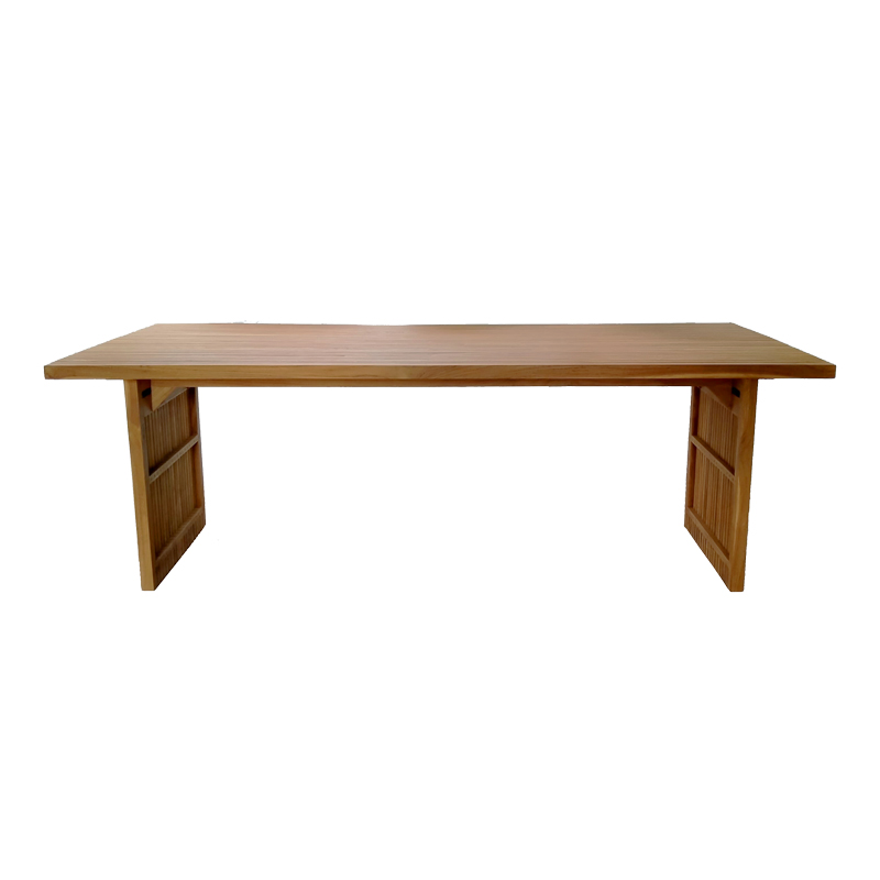Τραπέζι Zibra teak ξύλο σε φυσική απόχρωση 220x100x75εκ - Image 3