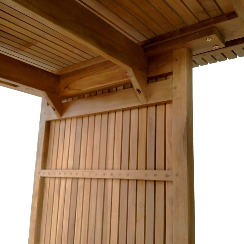 Τραπέζι Zibra teak ξύλο σε φυσική απόχρωση 220x100x75εκ - Image 5