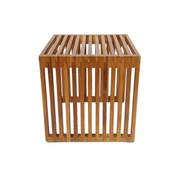 Alternative view of Βοηθητικό τραπέζι Saimon  teak ξύλο σε φυσική απόχρωση 40x40x40εκ