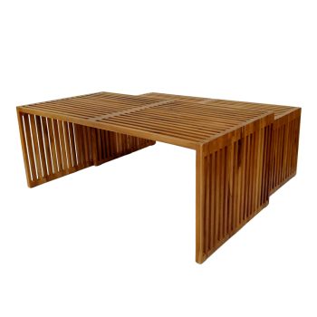 Alternative view of Τραπέζι Tinnie  σετ 2τεμ teak ξύλο σε φυσική απόχρωση