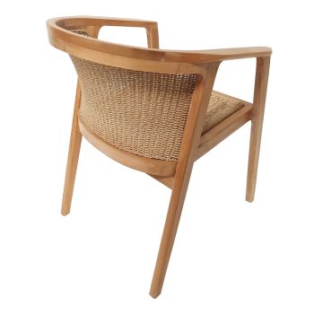 Alternative view of Πολυθρόνα Granny  teak wood και συνθετικό σχοινί σε φυσική απόχρωση 60x60x82εκ