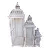 Φανάρι Jux Inart σετ 3τεμ αλουμίνιο σε white washed απόχρωση 346-000015