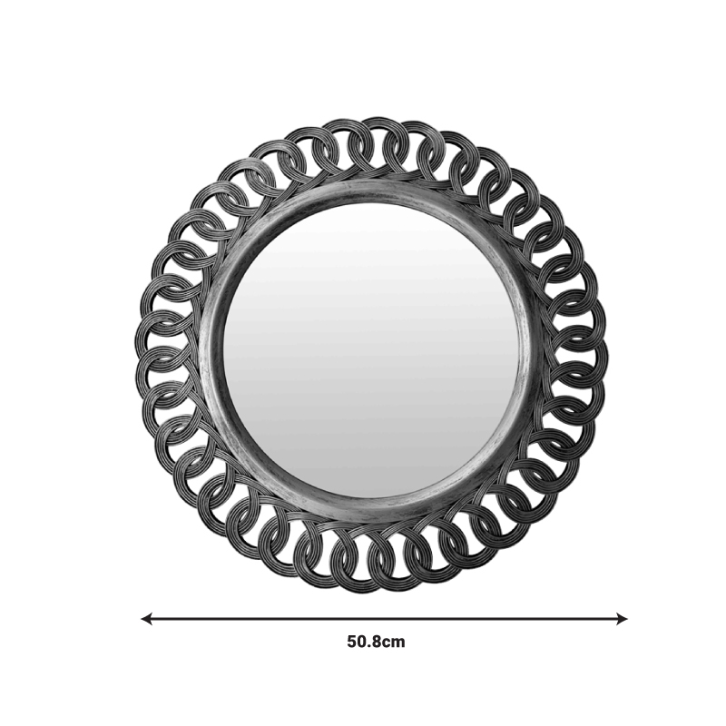 Καθρέπτης Atic Inart σε χρυσή αντικέ απόχρωση Φ50.8x5.3εκ - Image 2