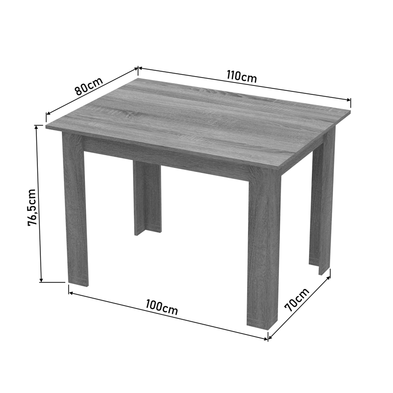 Τραπέζι Manka σε λευκή απόχρωση 110x80x77εκ - Image 4