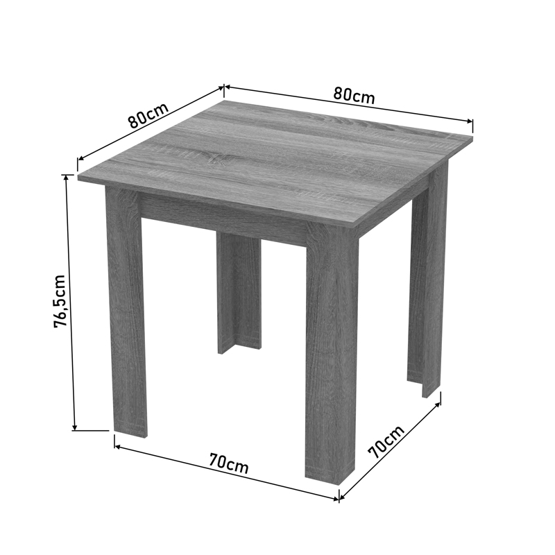 Τραπέζι Manka I σε sonoma απόχρωση 80x80x77εκ - Image 4