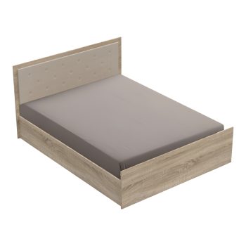 Κρεβάτι διπλό Vita Plus pakoworld μελαμίνη σε sonoma απόχρωση 160x200εκ 361-000016