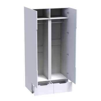 Alternative view of Ντουλάπα δίφυλλη Afina  mdf σε λευκή glossy απόχρωση 100x57x213εκ