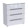 Συρταριέρα Afina pakoworld mdf-μελαμίνη σε λευκή glossy απόχρωση 90x44x101εκ 361-000018