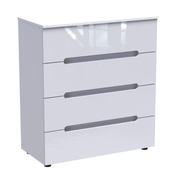 Συρταριέρα Afina pakoworld mdf-μελαμίνη σε λευκή glossy απόχρωση 90x44x101εκ 361-000018
